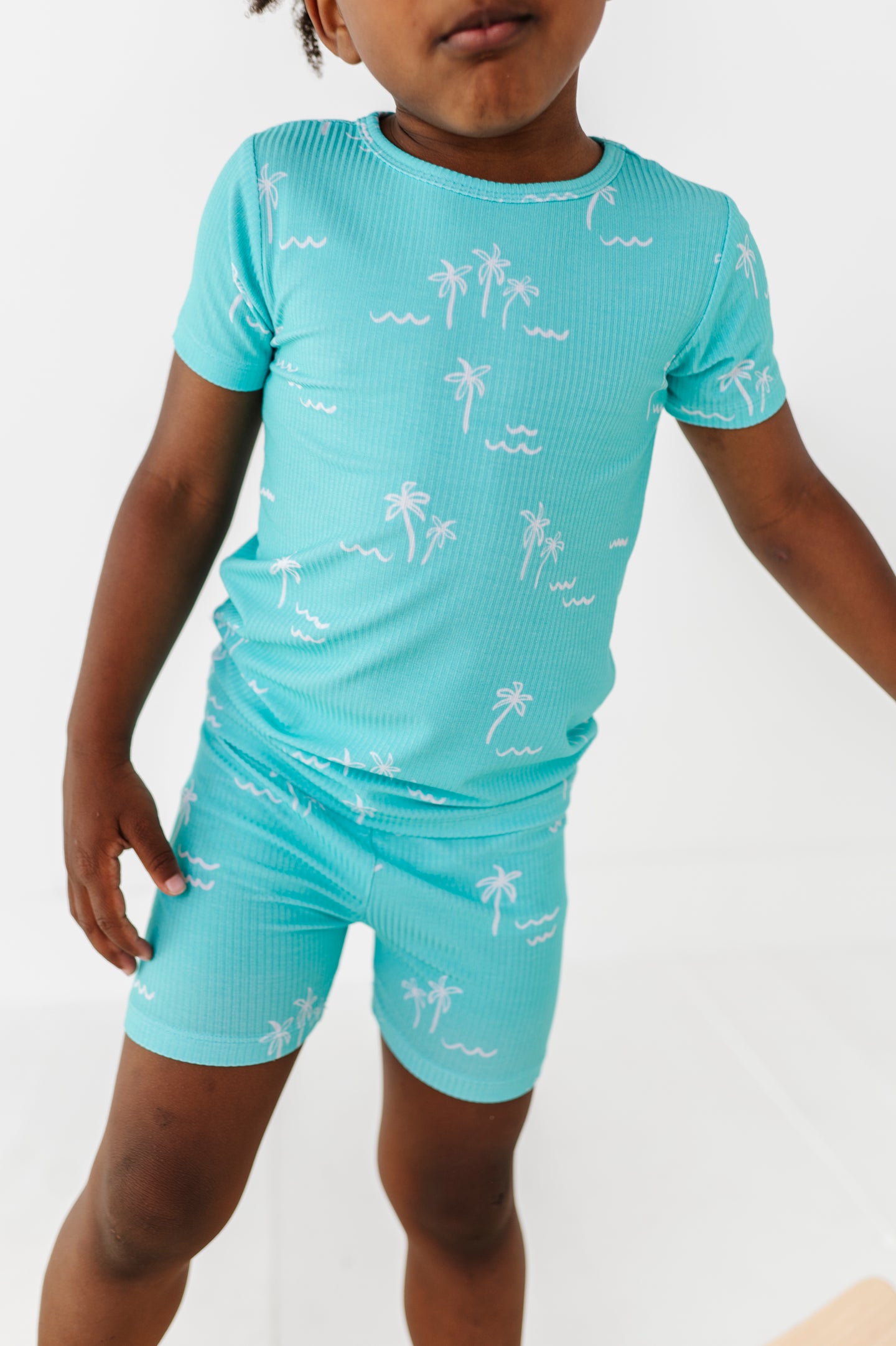 Blue Palm Short Set