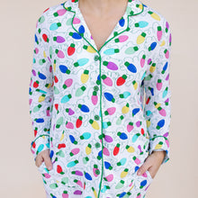 Load image into Gallery viewer, Women&#39;s Colorful Lights Button Down Pajama Set

