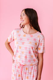 LPC X Daryl-Ann Denner Pink Stripe Affirmation Heart Women's Lounge Set- PREORDER Ships in January