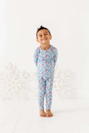 Blue Snowman Two Piece Pajama Set
