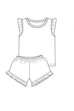 Load image into Gallery viewer, Halloween Bear Ruffle Short Set
