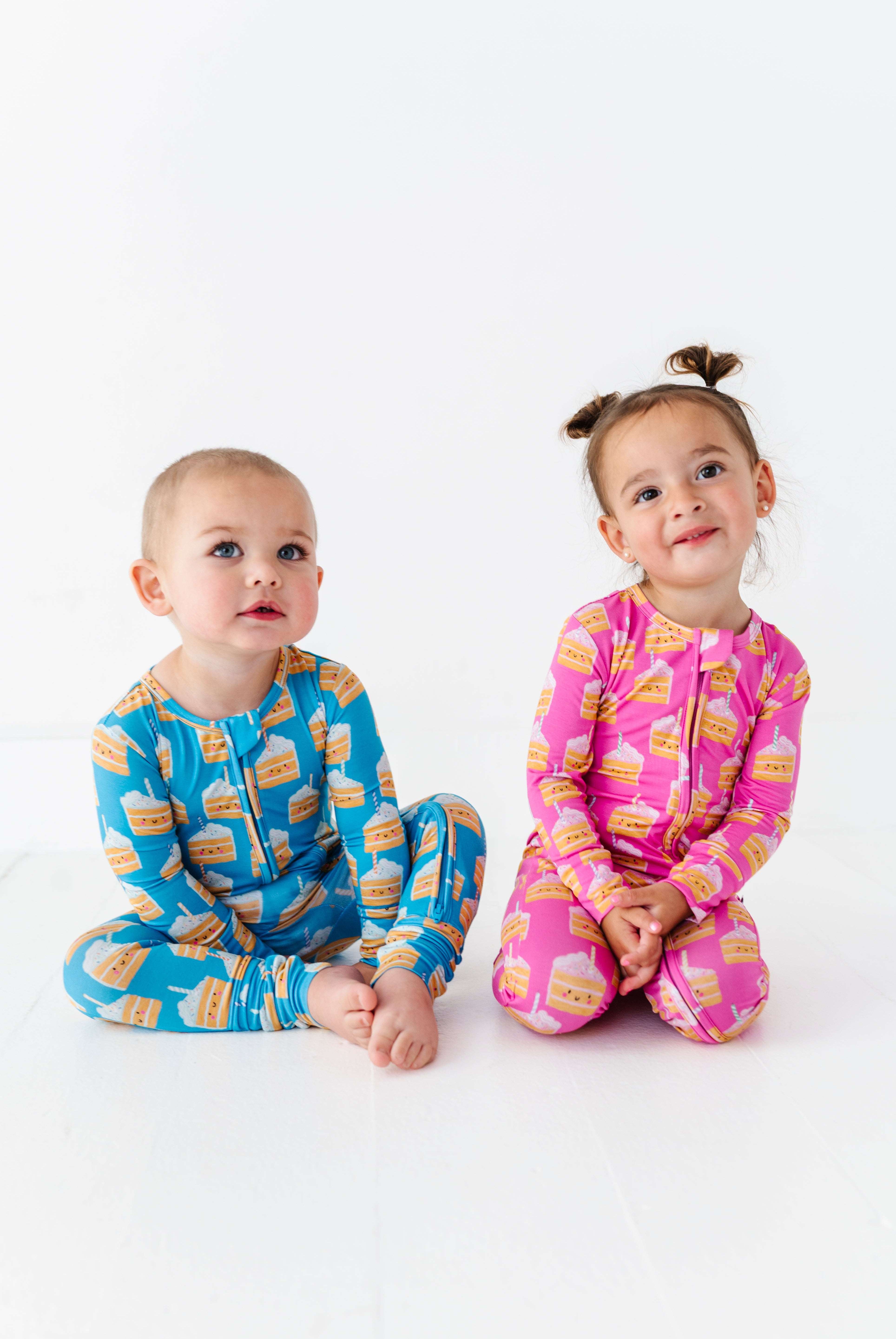Birthday Cake Pink Zipper Onesie
