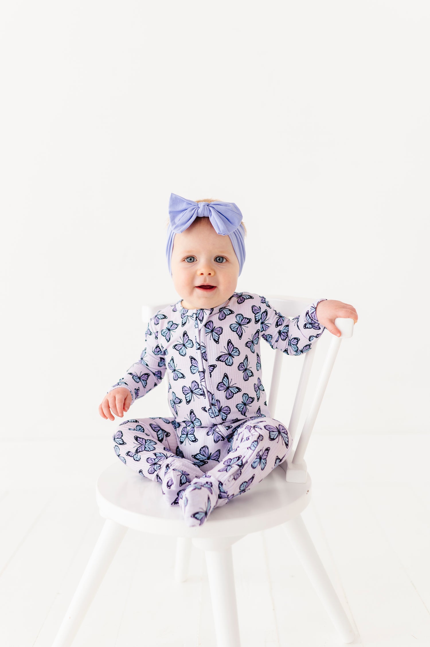 Purple Butterfly Zipper Onesie