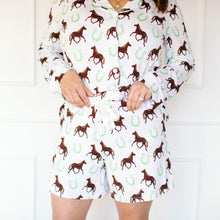 Load image into Gallery viewer, Horse Women&#39;s Button down short set
