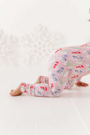 Pink Snowman Zipper Onesie