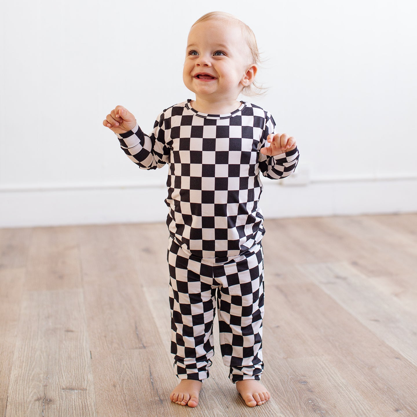 Black & White Checks Two-Piece Long