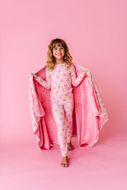 LPC X Daryl-Ann Denner Pink Stripe Affirmation Heart Plush Blanket- PREORDER Ships in January