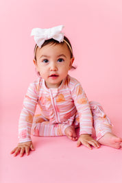 LPC X Daryl-Ann Denner Pink Stripe Affirmation Heart Zipper Onesie - PREORDER Ships in January