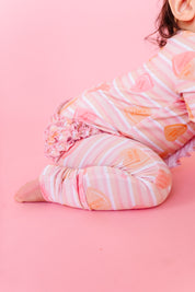 LPC X Daryl-Ann Denner Pink Stripe Affirmation Heart Zipper Onesie - PREORDER Ships in January