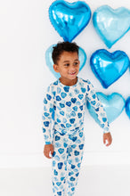 Load image into Gallery viewer, Blue Affirmation Heart Two-Piece Pajama Set
