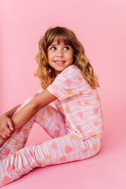 LPC X Daryl-Ann Denner Pink Stripe Affirmation Heart Girls Flare Lounge Set- PREORDER Ships in January