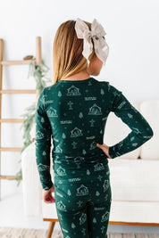 LPC X Sydney Rae Bass Green Nativity Two Piece Pajama Set