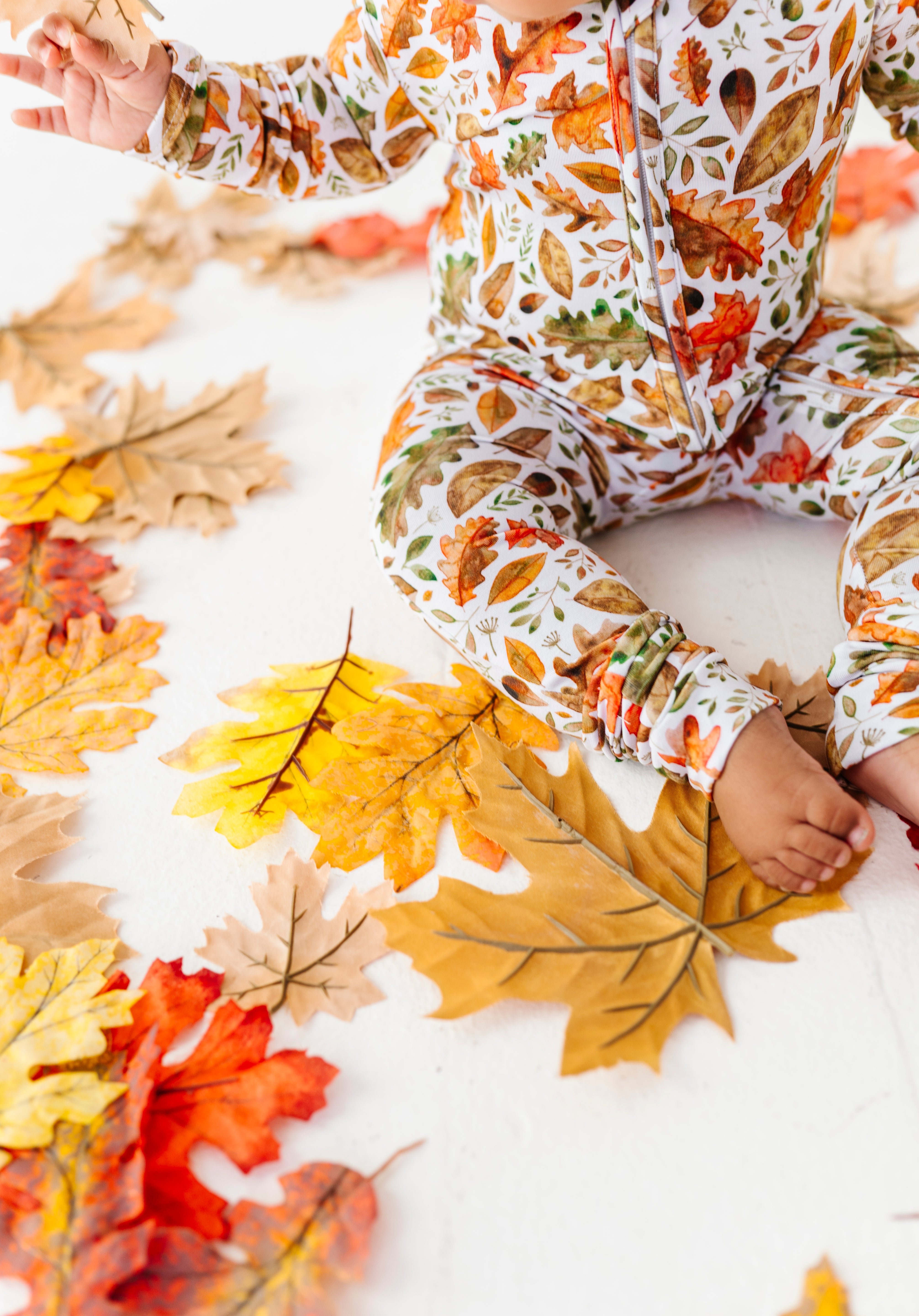 Fall Leaves Zipper Onesie