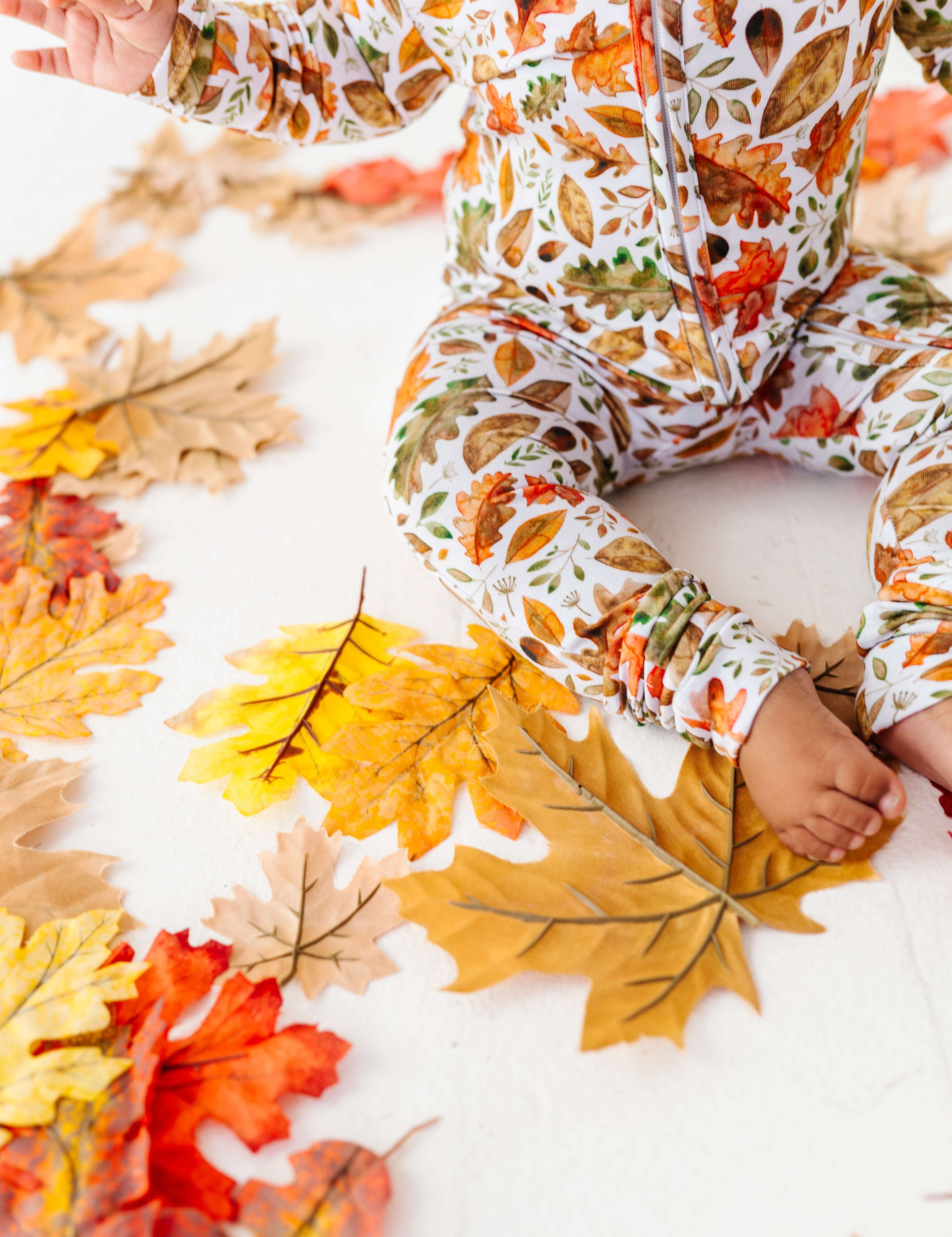 Fall Leaves Zipper Onesie