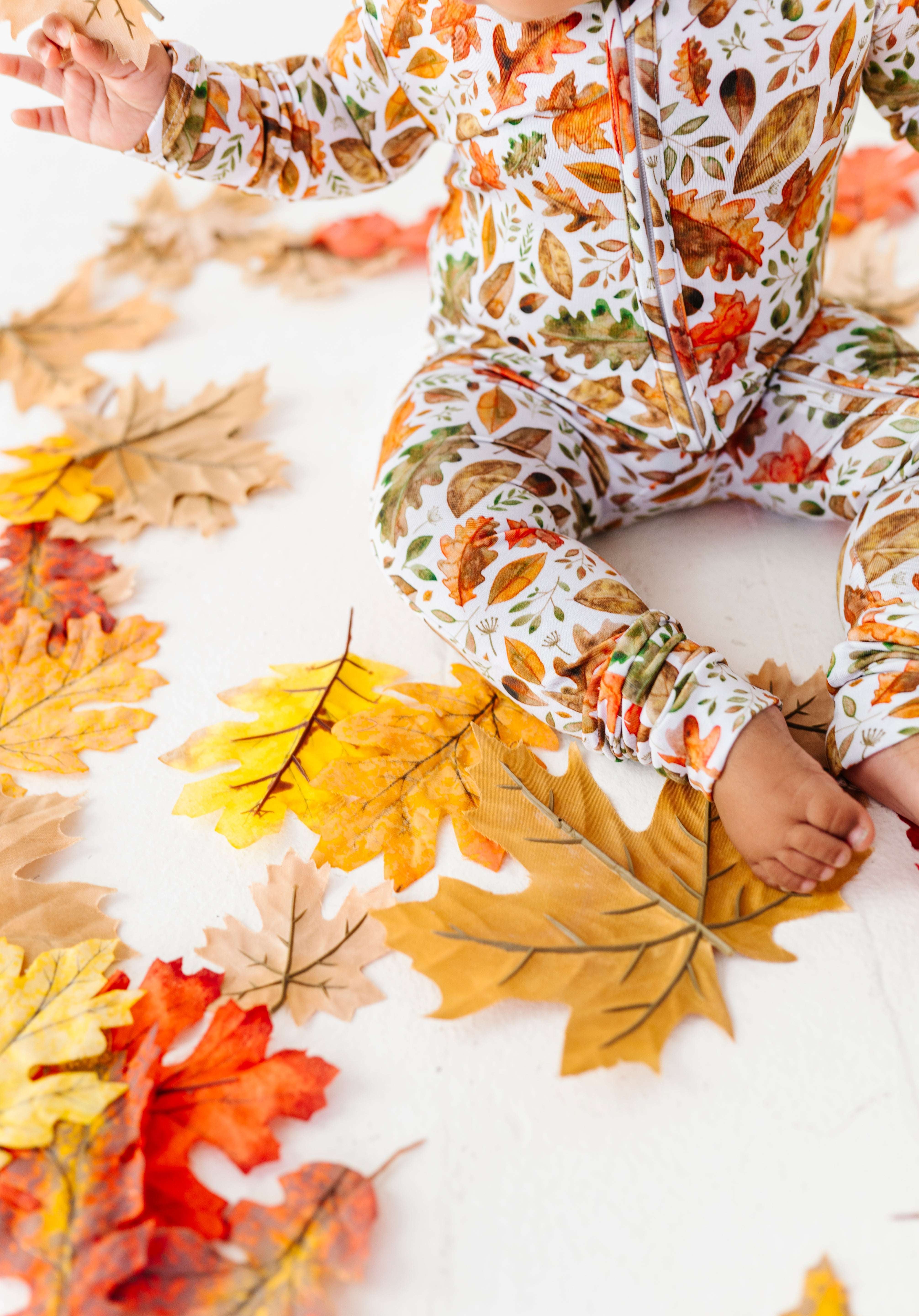 Fall Leaves Zipper Onesie