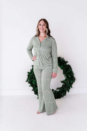 Green Gingham Women's Flare Set