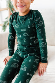 LPC X Sydney Rae Bass Green Nativity Two Piece Pajama Set