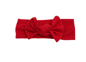 Red Ribbed Headband