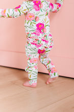 Load image into Gallery viewer, Pink Peony convertible foot Onesie
