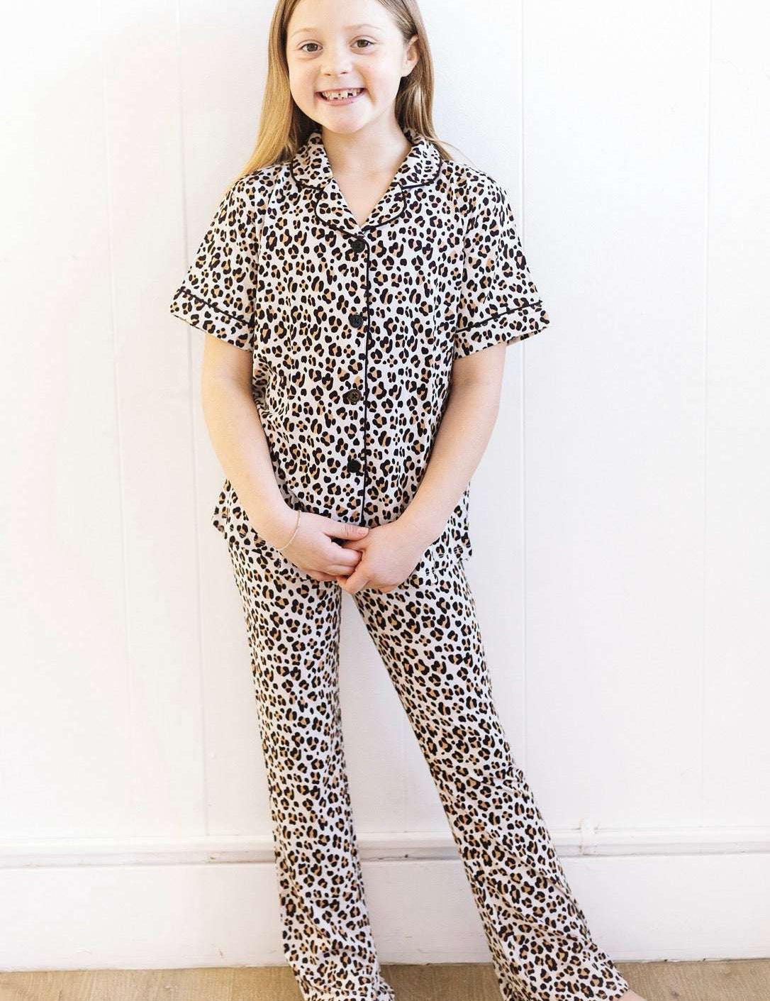 Leopard Girls Flare Lounge Set