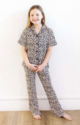Leopard Girls Flare Lounge Set