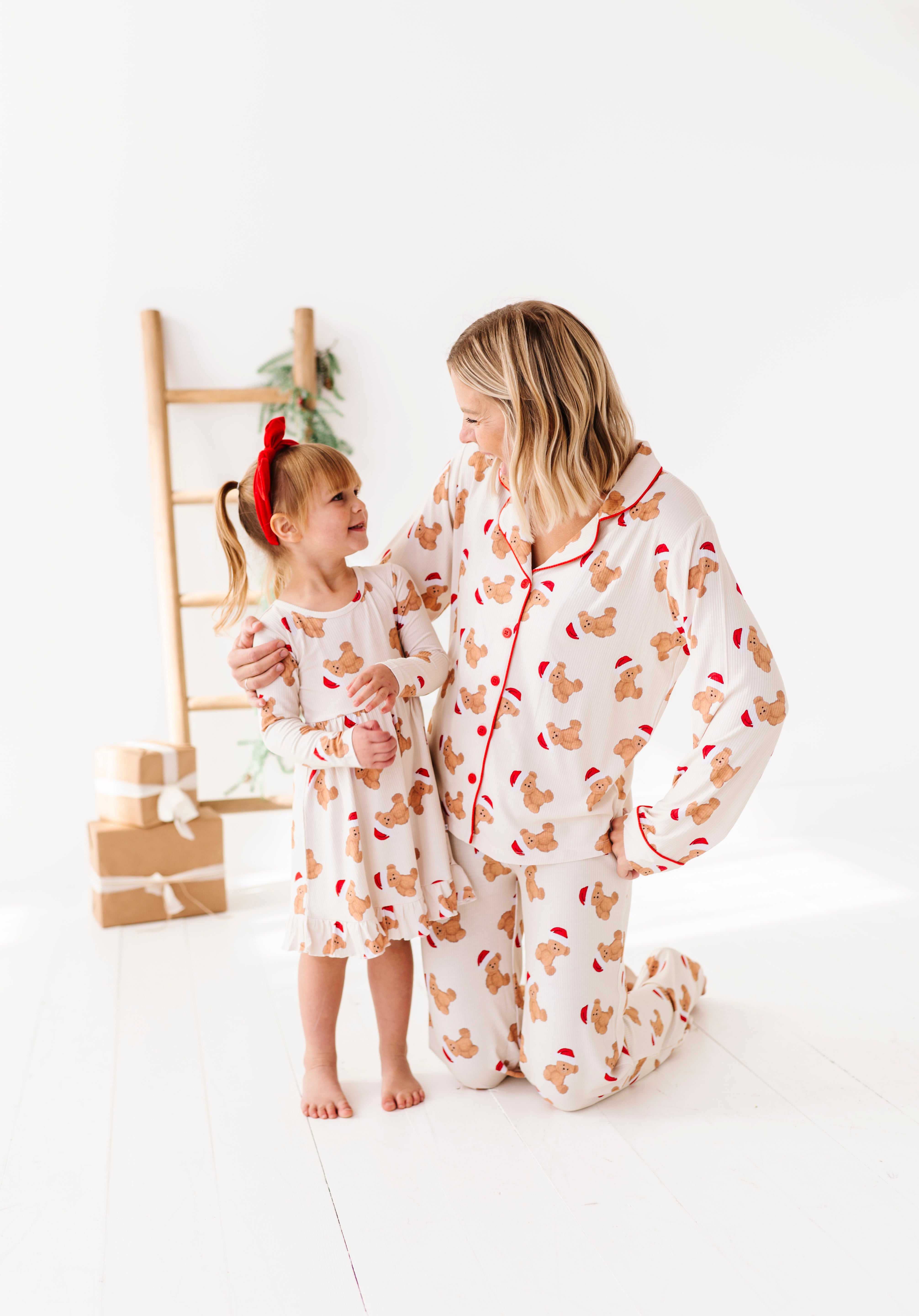Santa Bear Girls Twirl Dress