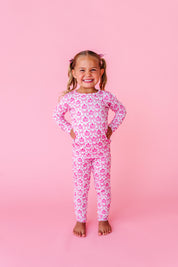 Pumpkin Bows Two Piece Pajama Set