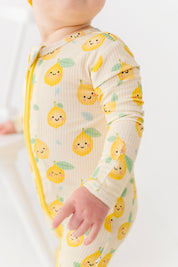 Happy Lemon Zipper Onesie