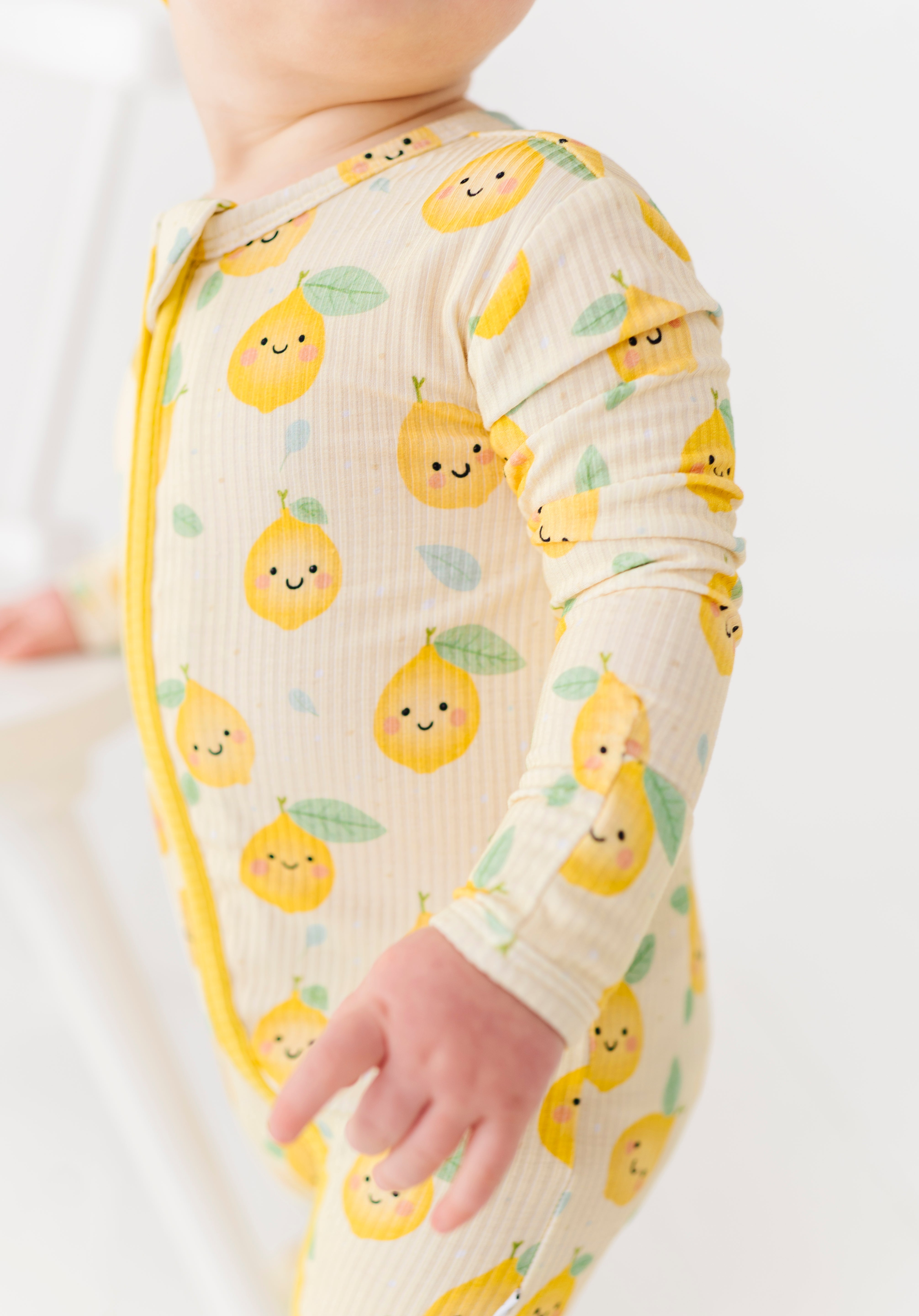 Happy Lemon Zipper Onesie