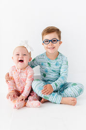 LPC X Daryl-Ann Denner Blue Stripe Affirmation Heart Two Piece Pajama Set - PREORDER Ships in January