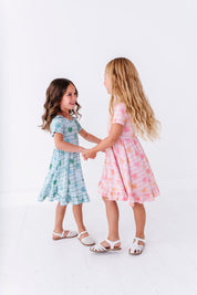 LPC X Daryl-Ann Denner Blue Stripe Affirmation Heart Twirl Dress - PREORDER Ships in January