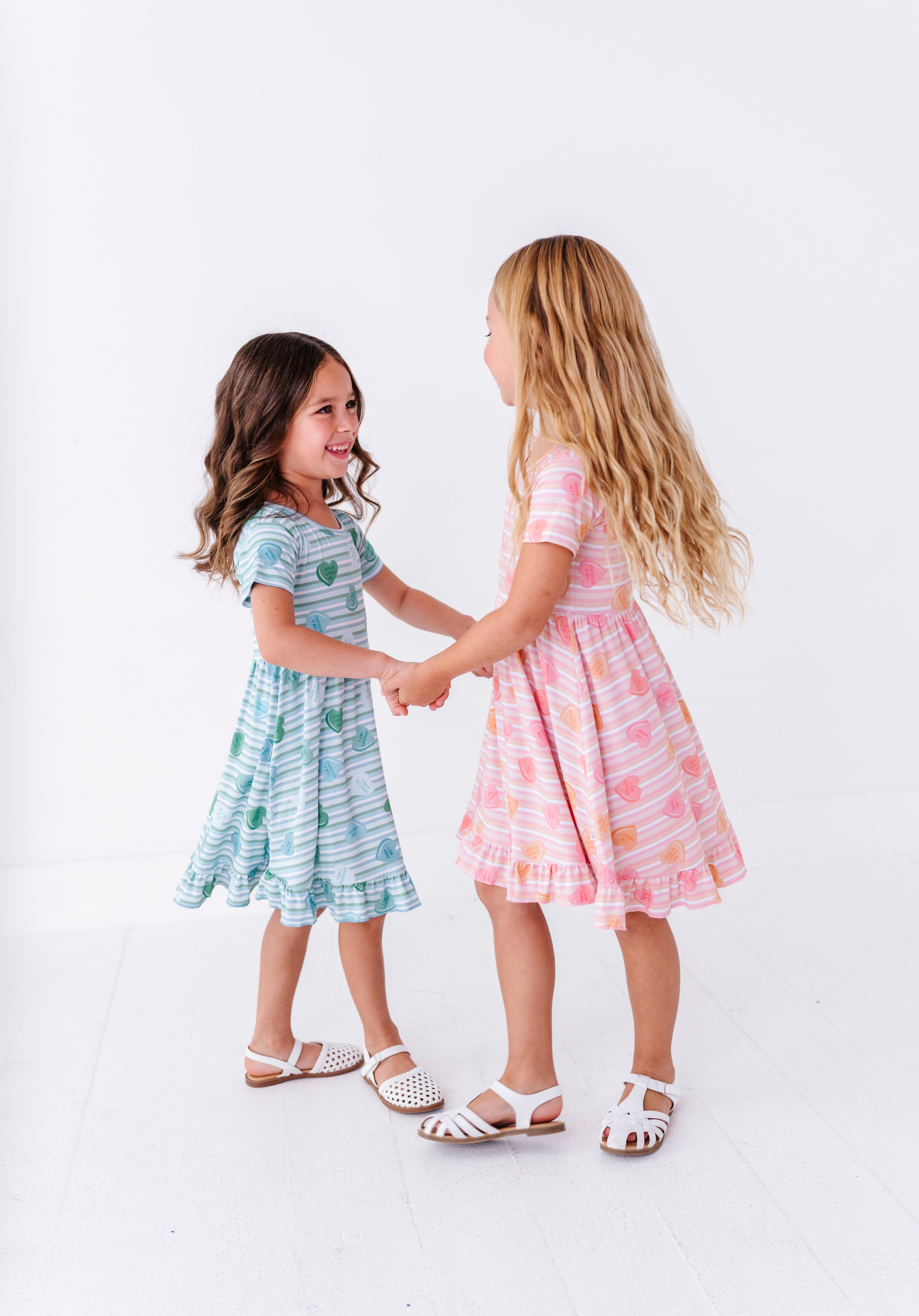 LPC X Daryl-Ann Denner Blue Stripe Affirmation Heart Twirl Dress - PREORDER Ships in January