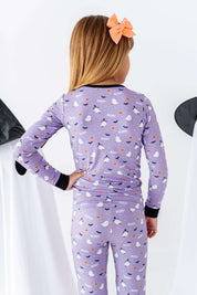 Happy Spooky Purple Two Piece Pajama Set