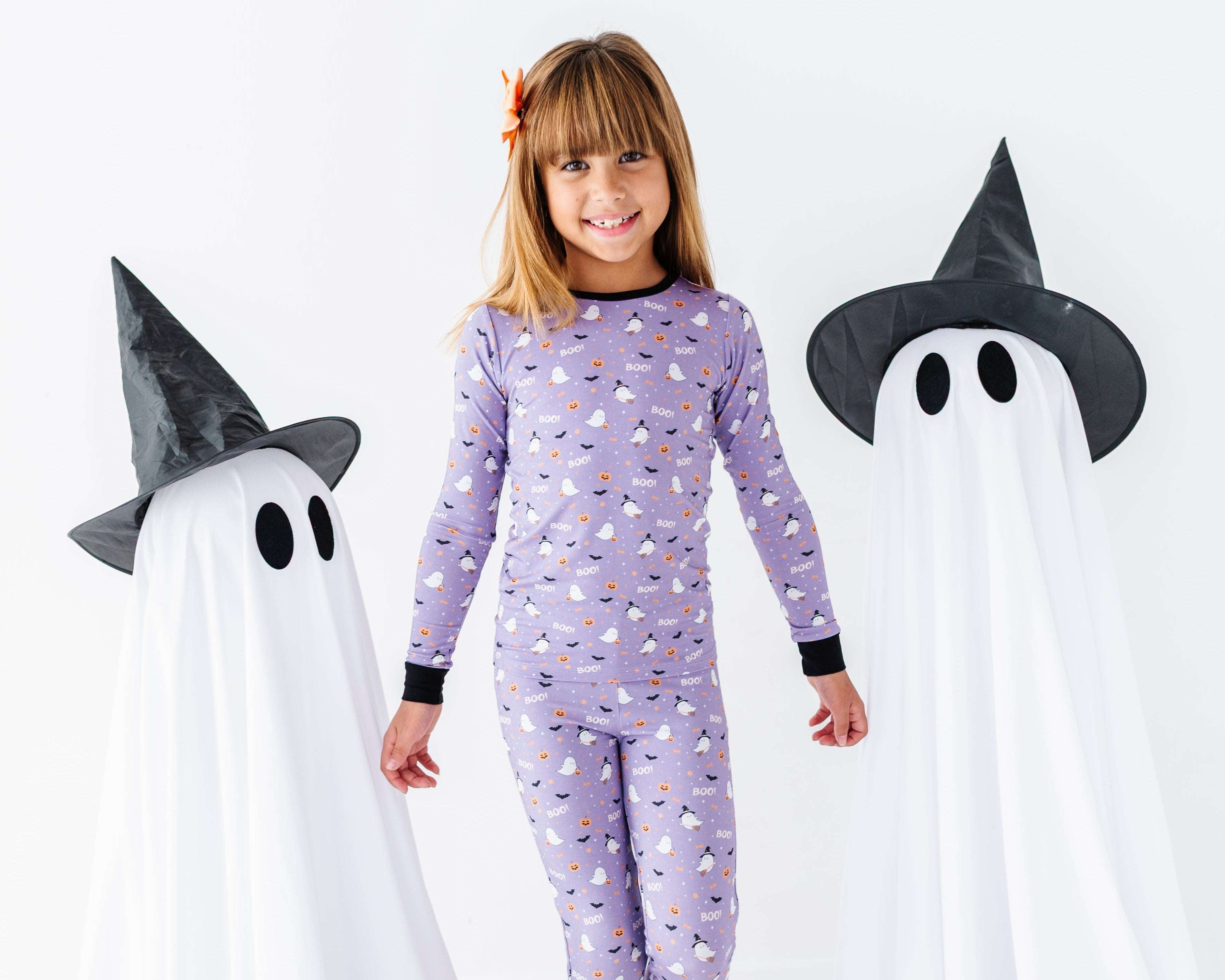 Happy Spooky Purple Two Piece Pajama Set