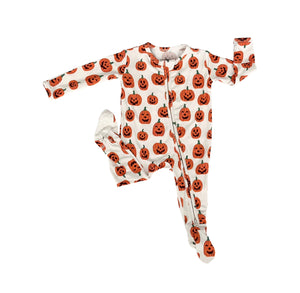 Jack O'Lantern Footed Onesie