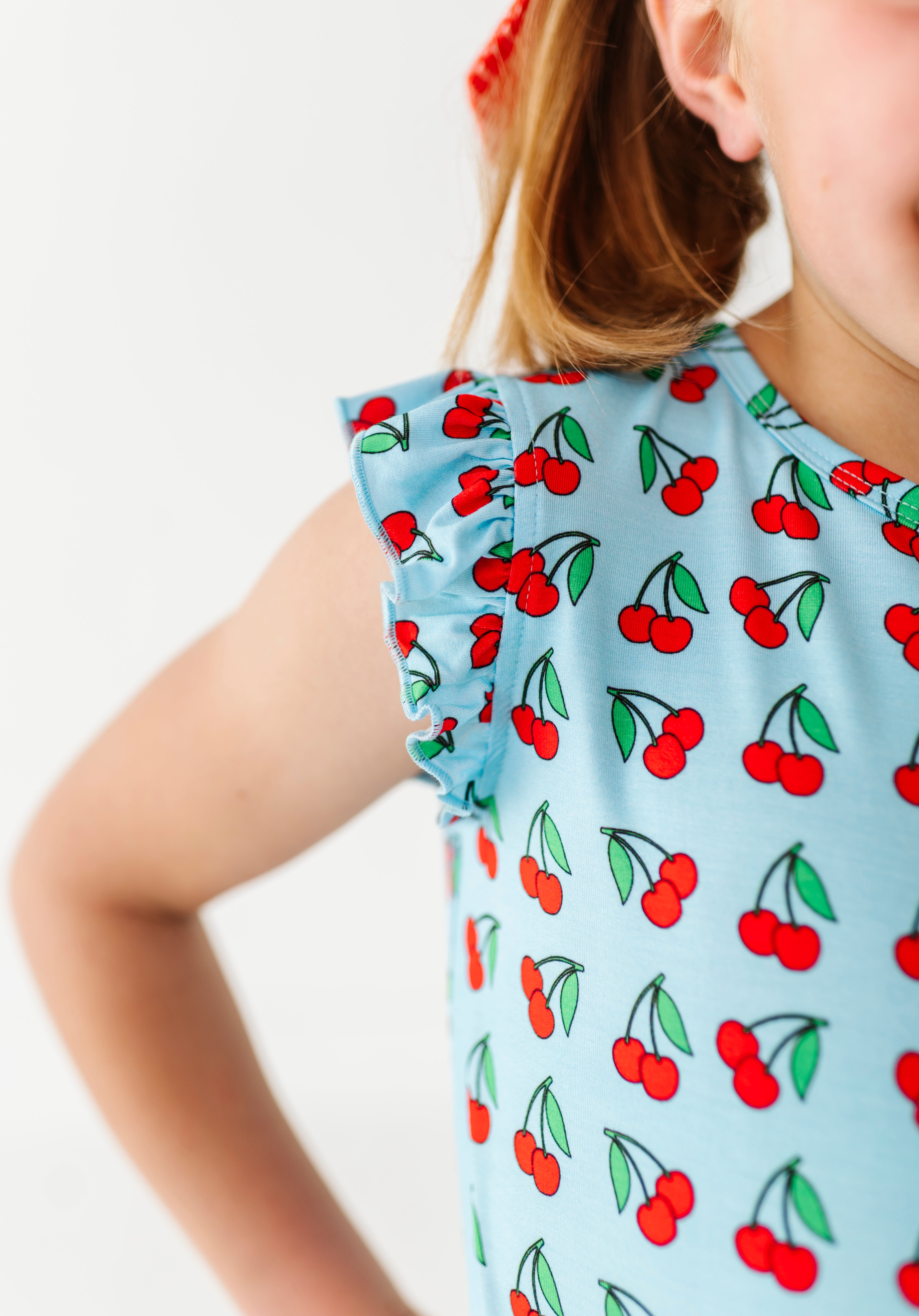 Cherries Ruffle Short Set