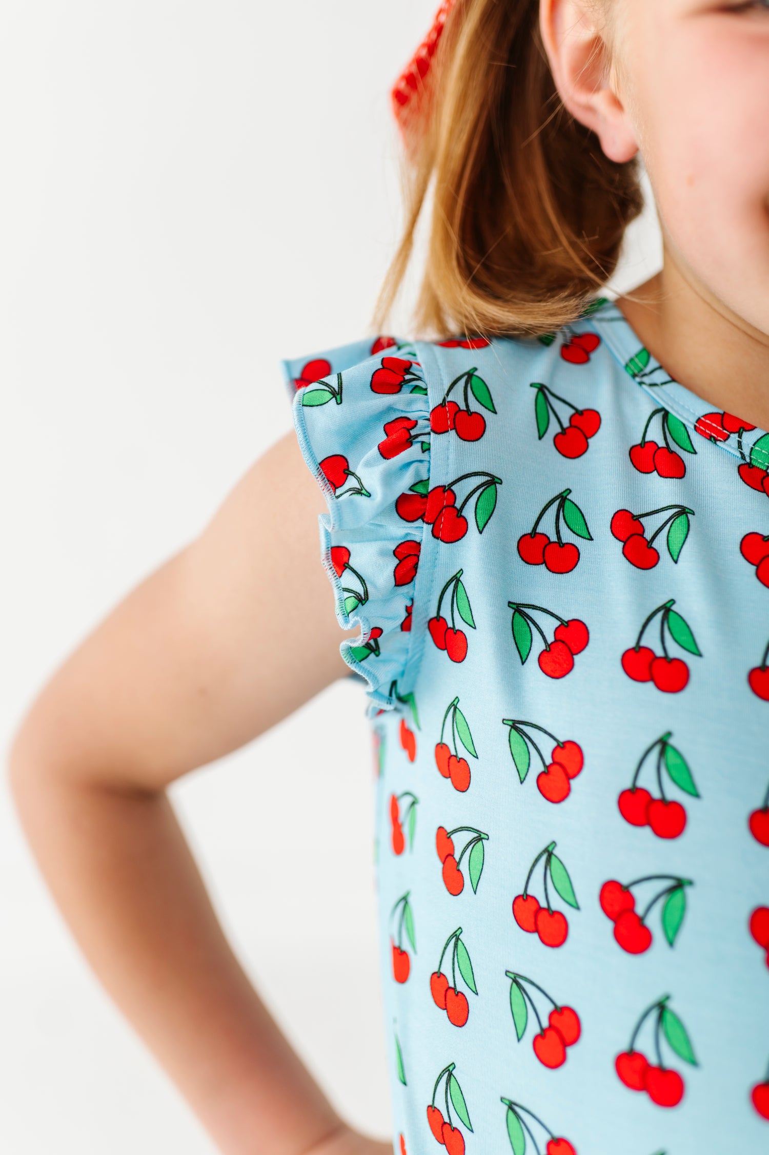 Cherries Ruffle Short Set