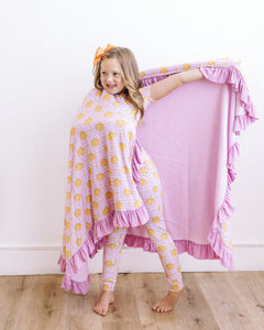 Pink Gingham Pumpkin Plush Blanket
