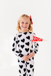Black Heart Two-Piece Pajama Set