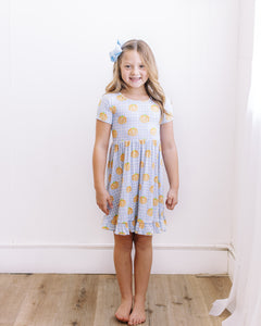 Blue Gingham Pumpkin Dress