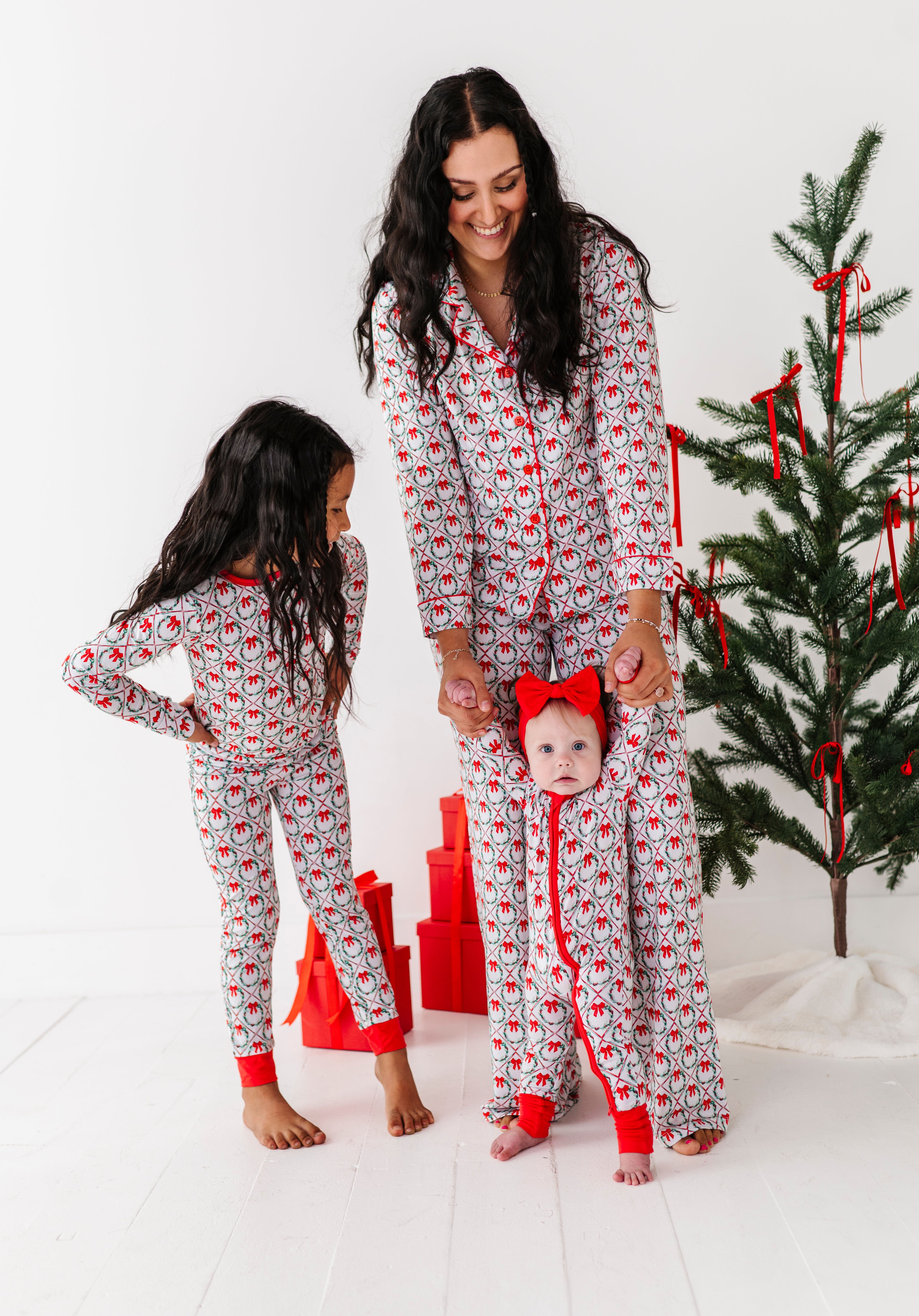 Holiday Wreaths Zipper Onesie
