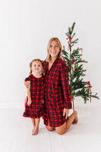 Load image into Gallery viewer, Classic Red Plaid Women&#39;s Button Down Gown
