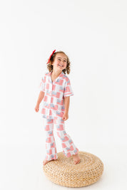 American Flag Girls Flare Lounge Set