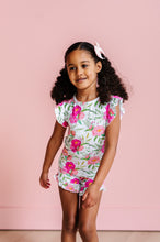 Load image into Gallery viewer, Pink Peony Ruffle Short Set
