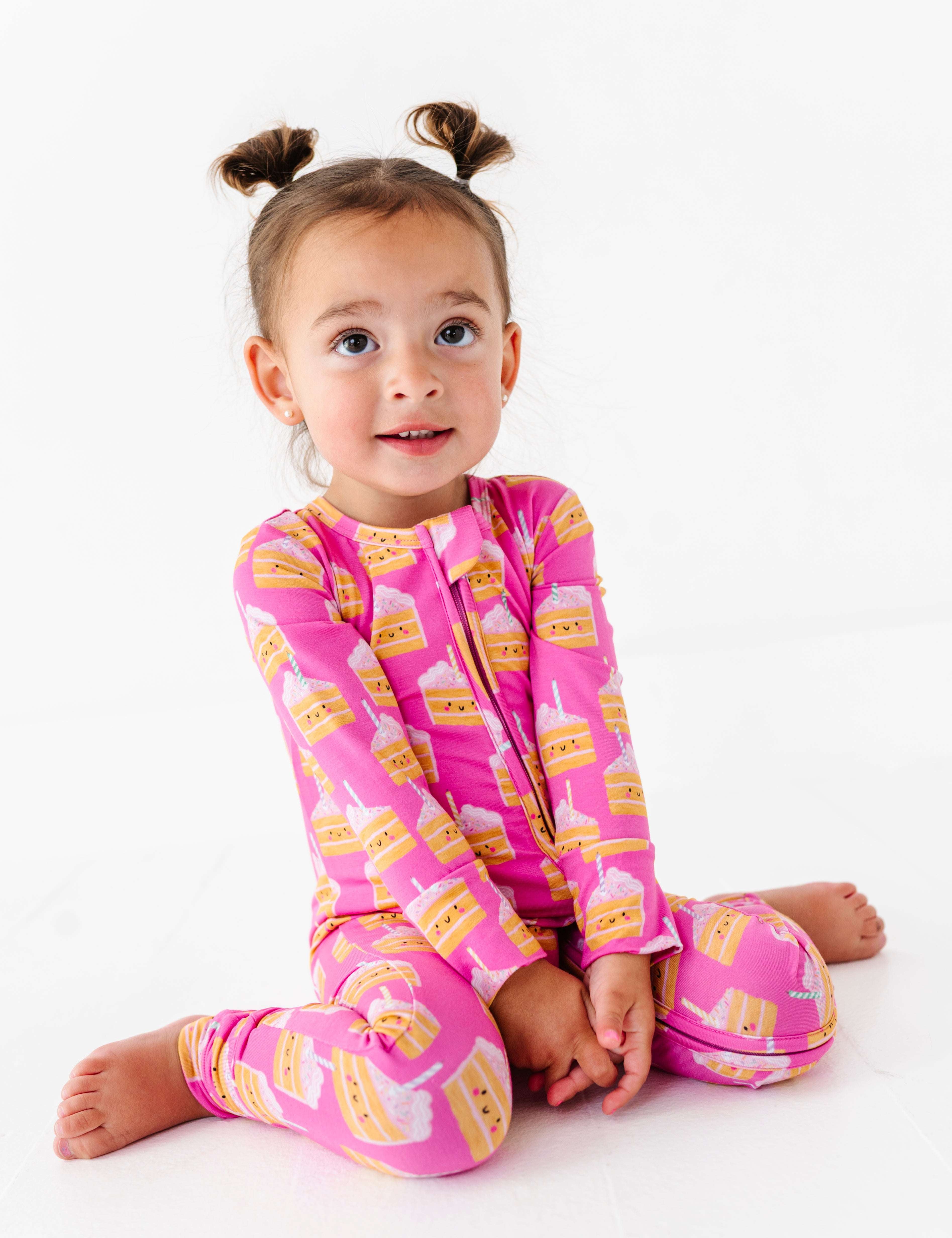 Birthday Cake Pink Zipper Onesie