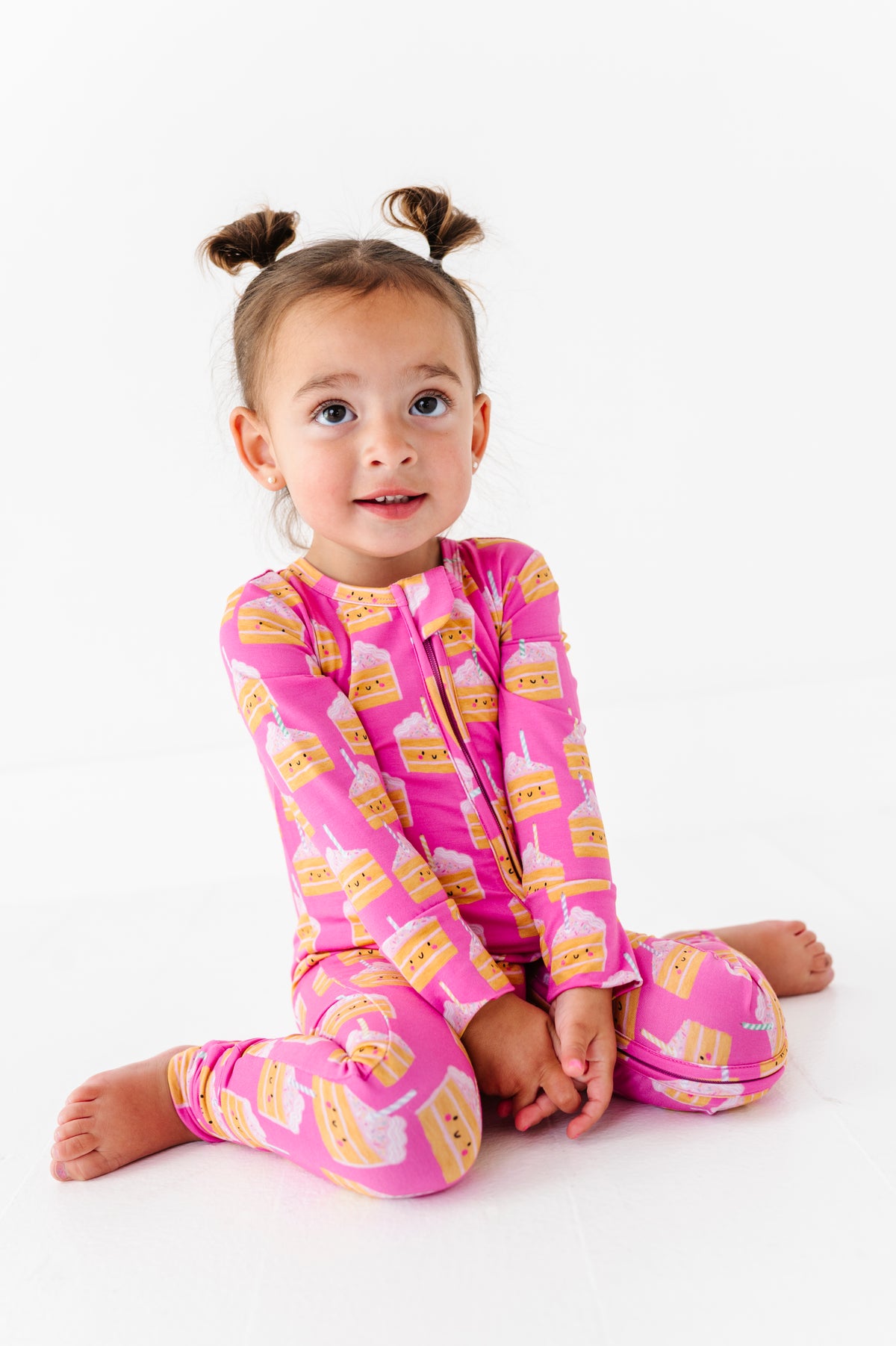 Birthday Cake Pink Zipper Onesie