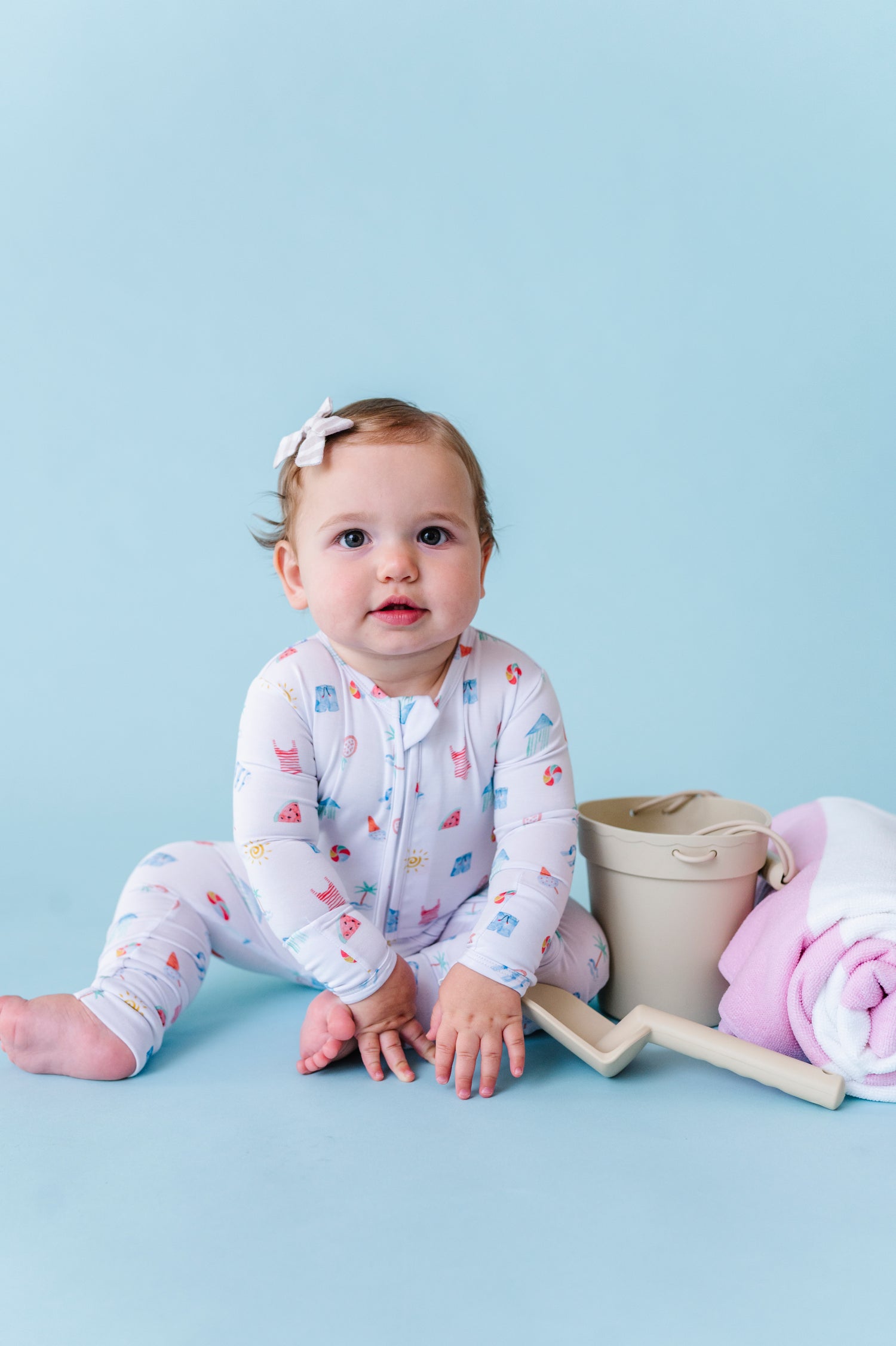 Beach Scene Zipper Onesie