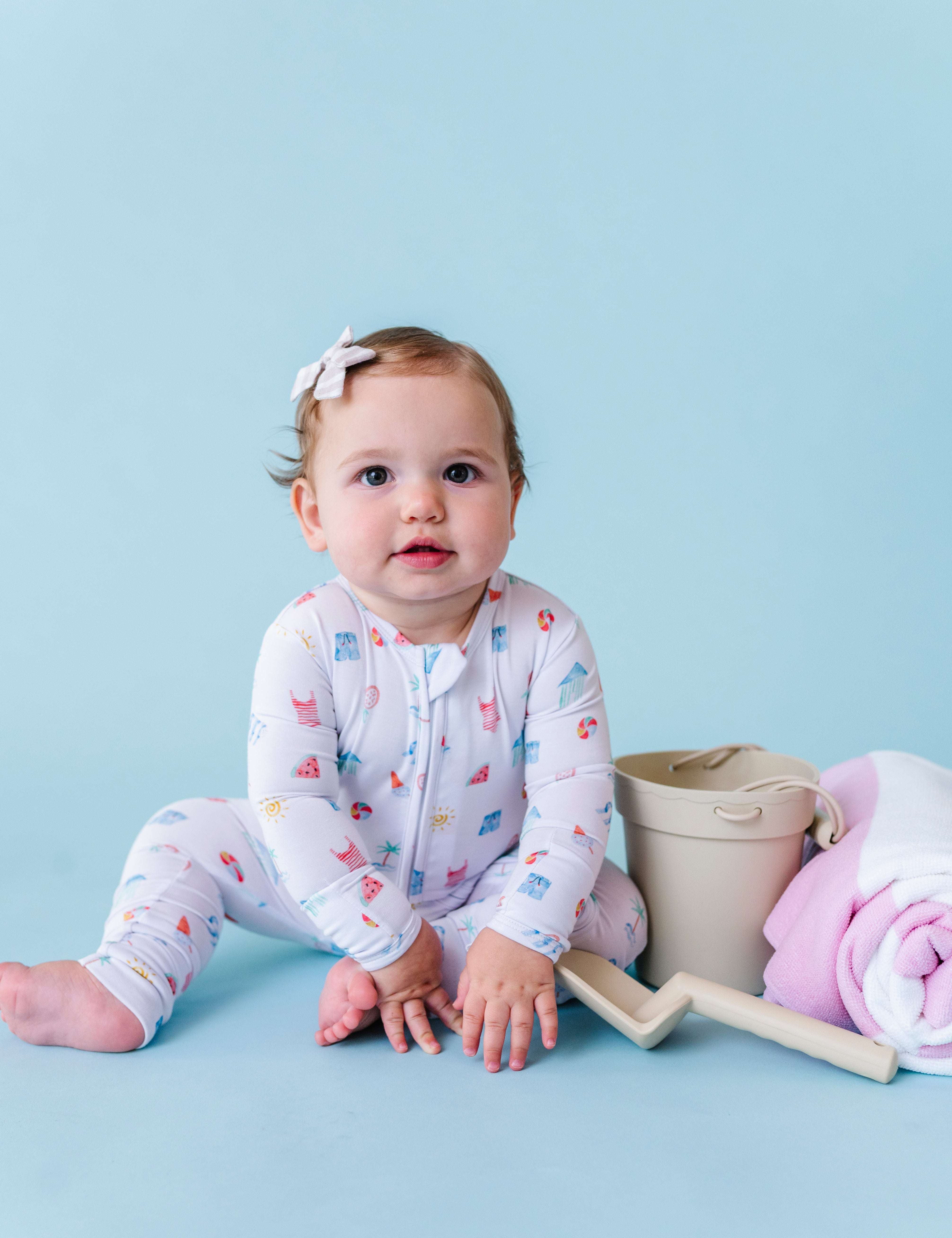 Beach Scene Zipper Onesie