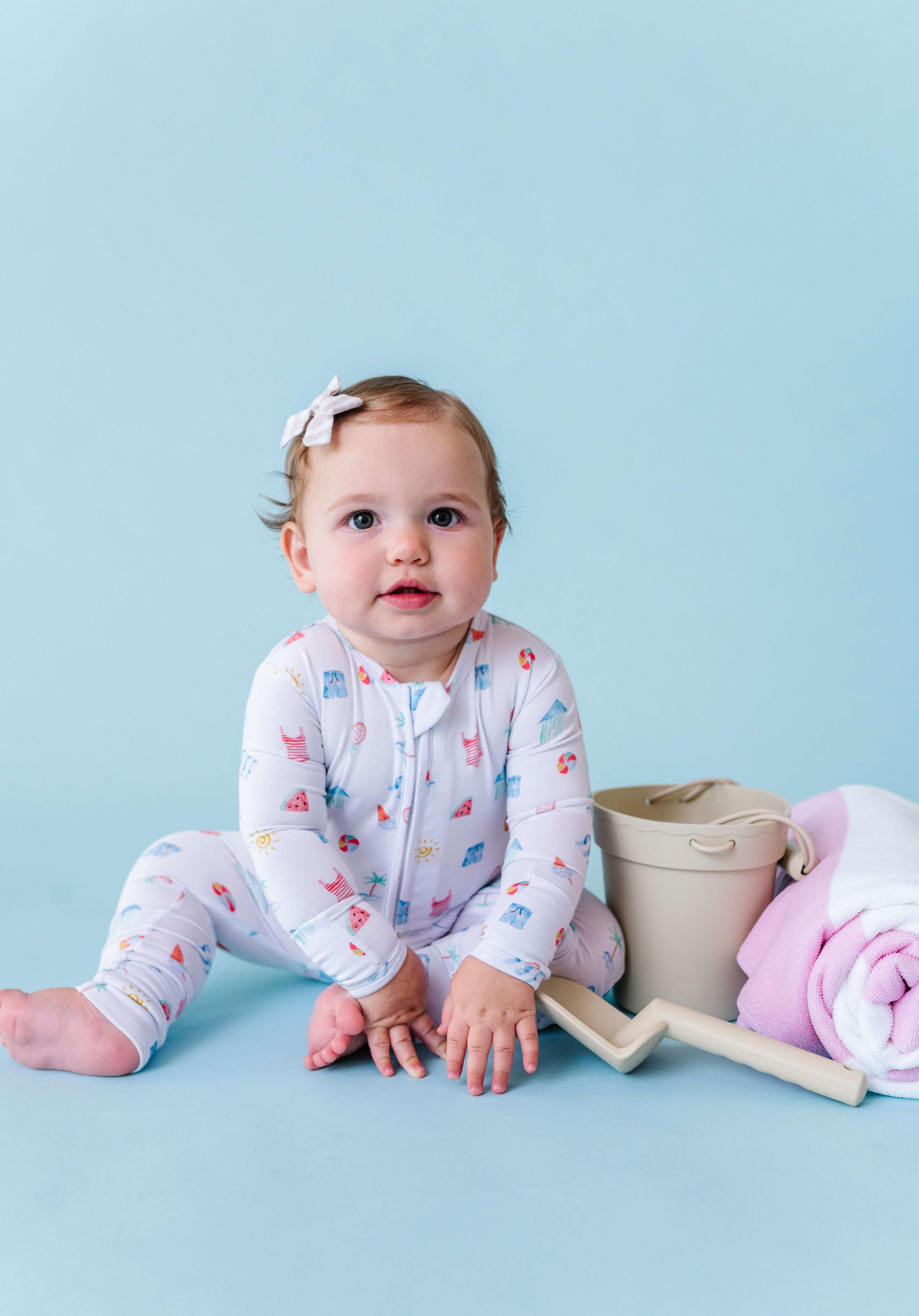 Beach Scene Zipper Onesie