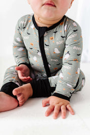 Happy Spooky Green Zipper Onesie